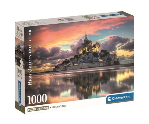 Nevjerojatni Mont Saint-Michel HQC puzzle s posterom od 1000 komada - Clementoni
