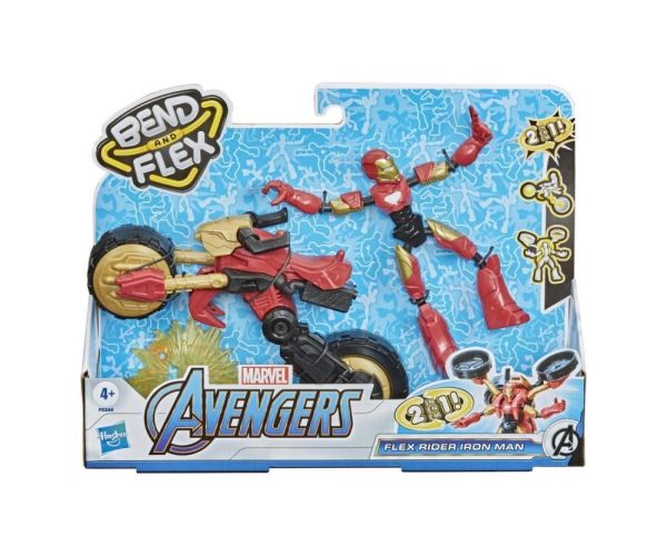 Osvetnici Bend and Flex Rider Ironman figura sa motorom - Hasbro