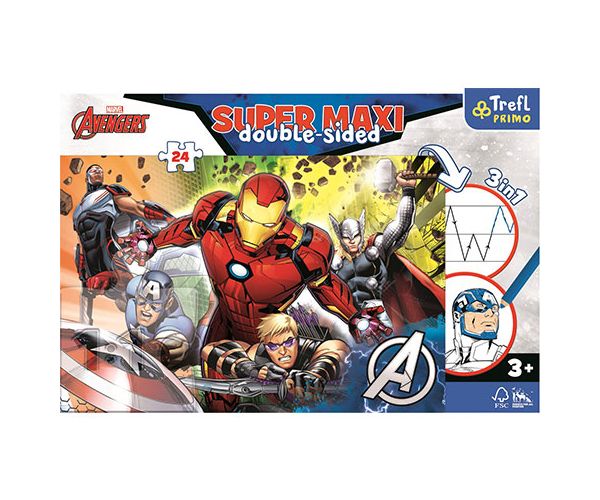 Osvetnici SuperMaxi dvostrana 3u1 puzzle 24kom