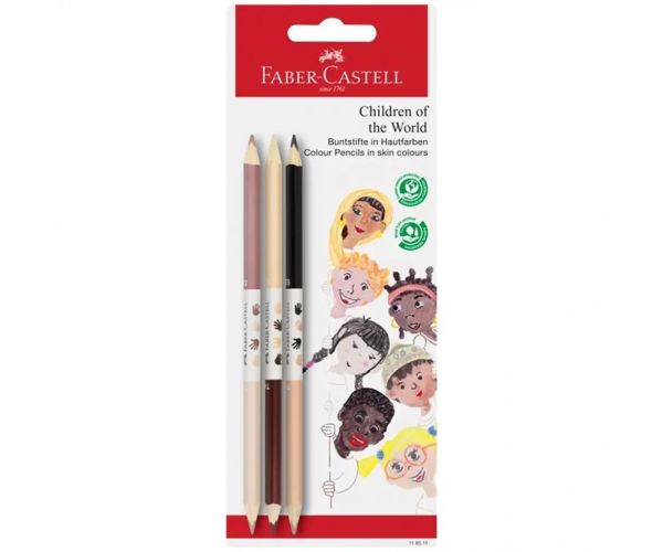 Faber-Castell: Children of the World testszínű színes ceruza készlet 3db-os