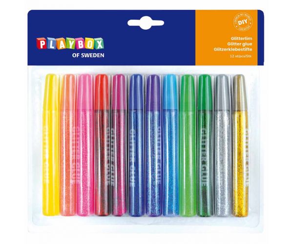 Paket ljepila sa šljokicama u raznim bojama 12x13ml