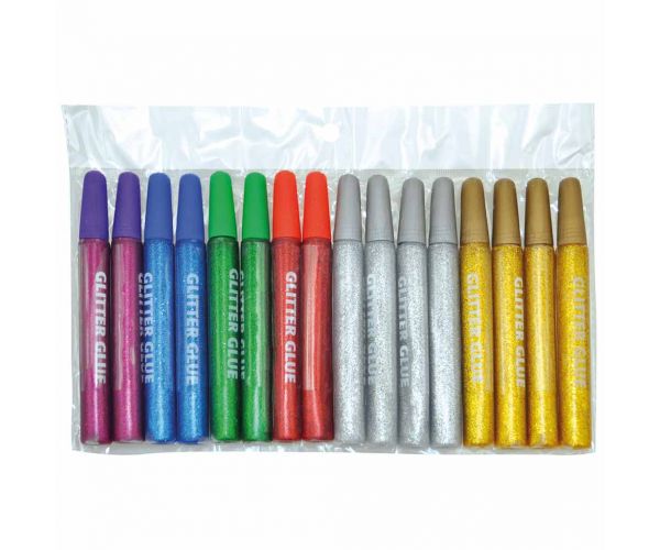Paket ljepila sa šljokicama u raznim bojama 16x13ml