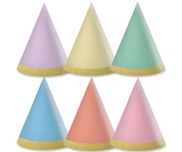 Pastelne mini party kape, set od 6 komada