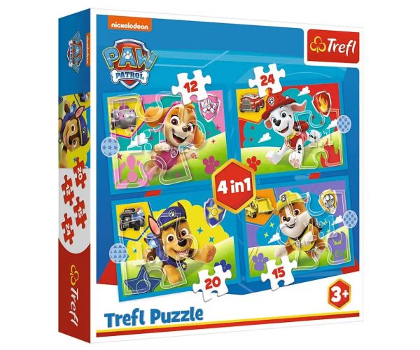 Mancs Őrjárat: Szaladgáló kutyusok 4 az 1-ben puzzle szett - Trefl
