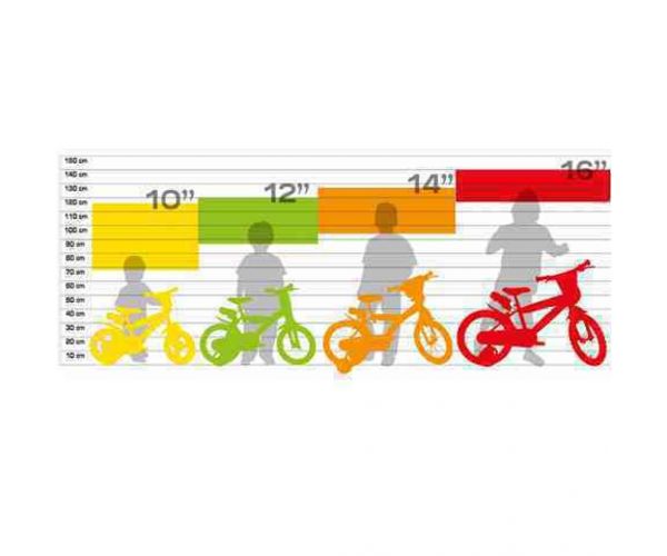 Paw Patrol crveno-plavi dječji bicikl veličine 10 - Dino Bikes bicikl