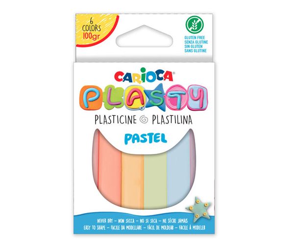 Pastelni plastelin za modeliranje set od 6kom 100g - Carioca