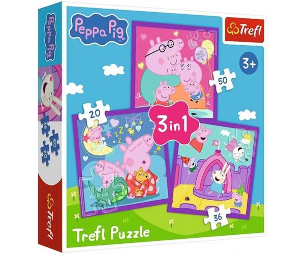 Peppa malac 3 az 1-ben 20-36-50db-os puzzle - Trefl
