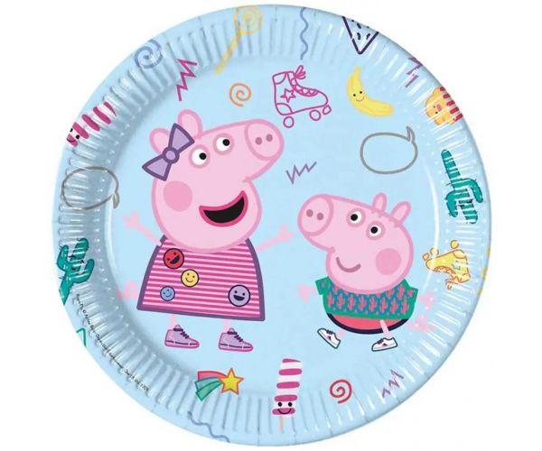 Peppa Pig papirnati tanjuri, set od 8 komada, 23 cm