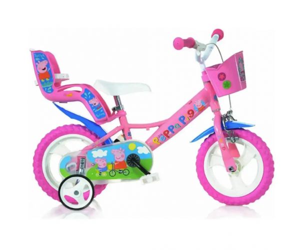 Peppa Malac rózsaszín gyerek bicikli 12-es méretben - Dino Bikes kerékpár