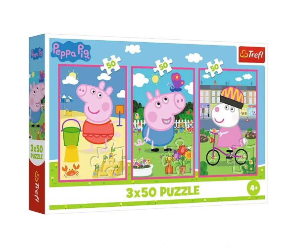 Peppa malac a barátság ereje 3x50db-os puzzle - Trefl