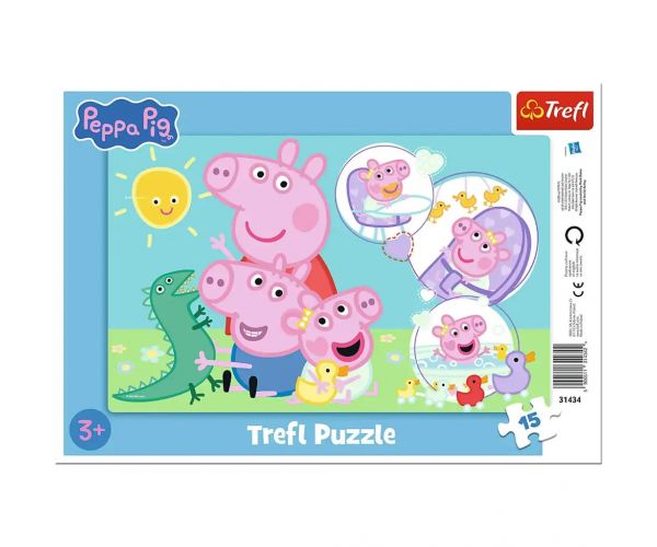 Peppa malac családi móka 15db-os keretes puzzle - Trefl