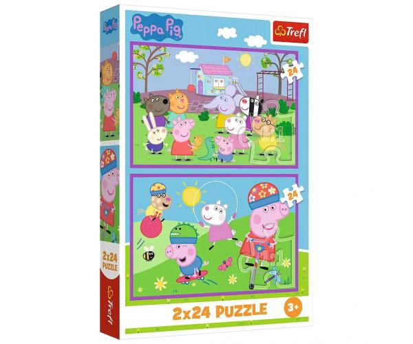 Peppa a játszótéren 2x24db-os puzzle - Trefl