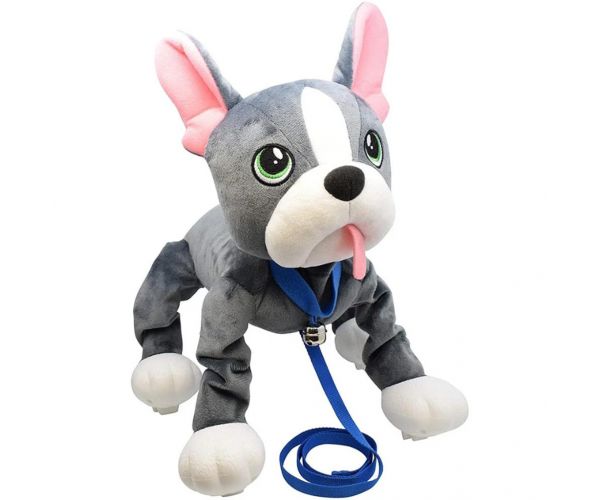 Peppy Pets: plišani francuski buldog s povodcem, 28 cm