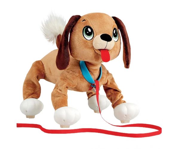 Peppy Pups: Barna plüss kutya pórázzal 28cm