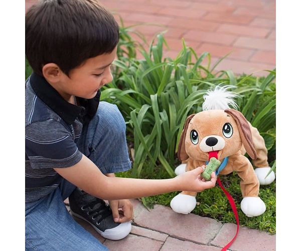 Peppy Pups: smeđi plišani pas s povodcem 28 cm