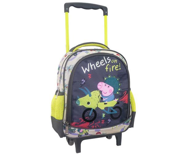 Peppa Pig Wheels on fire kotrljajući ruksak za vrtić 27x10x31cm