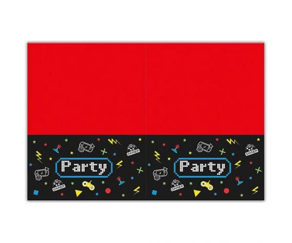 Plastični stolnjak s gamerskim uzorkom crveno-crne boje 120x180cm