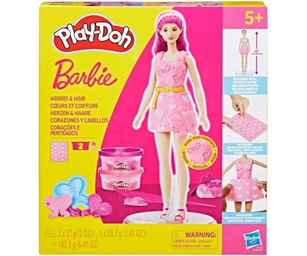 Play-Doh: Barbie szívek és hajkorona gyurma szett babával - Hasbro