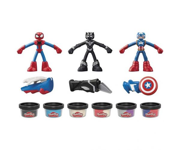 Play-Doh: Marvel - Herojske pustolovine set plastelina s 3 figuricama - Hasbro