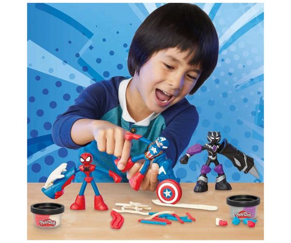 Play-Doh: Marvel - Herojske pustolovine set plastelina s 3 figuricama - Hasbro