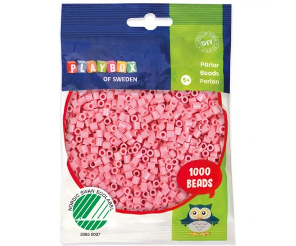 PlayBox: 5mm-es MIDI vasalható gyöngy 1000db-os pasztell pink színben