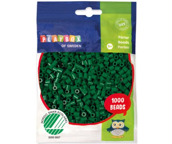 PlayBox: 5mm MIDI perlice za peglanje, 1000 komada, džungla zelena boja