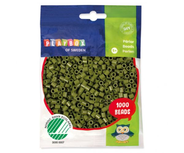 PlayBox: 5mm MIDI perlice za peglanje, 1000 komada, maslinasto zelene boje