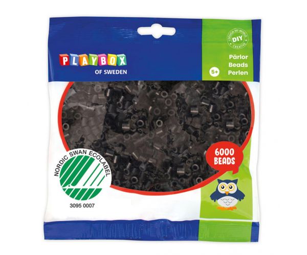 PlayBox: 5mm MIDI perlice za peglanje, 6000 komada, crne boje