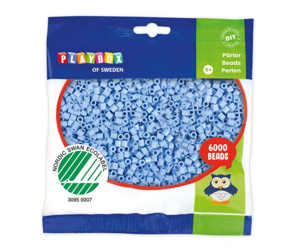 PlayBox: 5mm MIDI perlice za peglanje, 6000 komada, pastelno plava boja