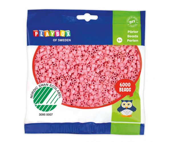 PlayBox: 5mm MIDI perlice za peglanje, 6000 komada, pastelno ružičasta boja