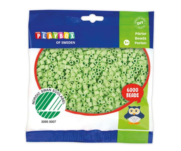 PlayBox: 5mm MIDI perlice za peglanje, 6000 komada, pastelno zelene boje