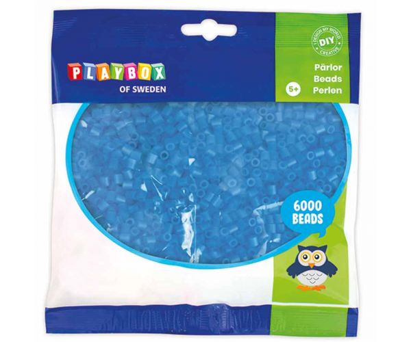 PlayBox: 5mm MIDI prozirne perle za glačanje u plavoj boji, pakiranje od 6000 komada
