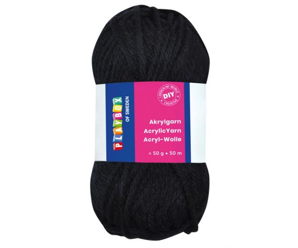 PlayBox: Akrilna pređa 50g crna