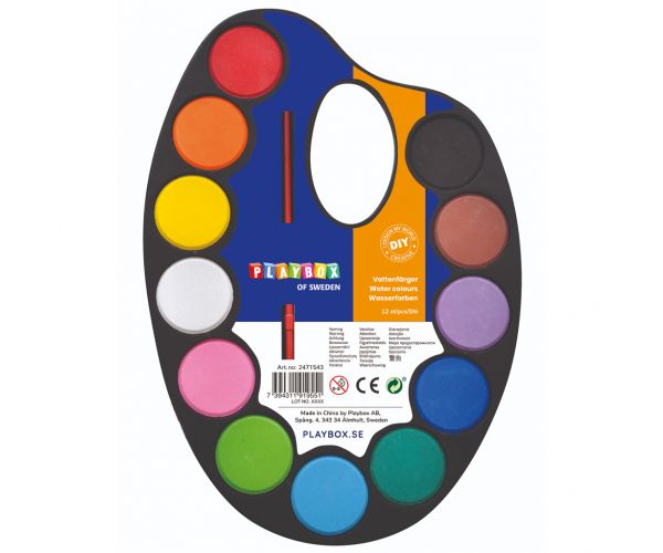 PlayBox: Akvarel set od 12 boja s kistom