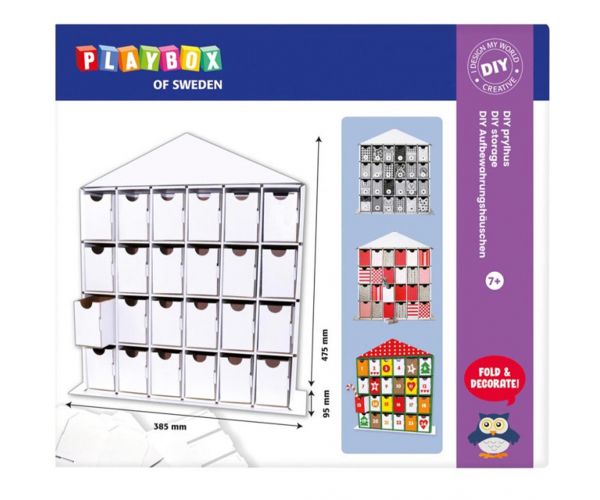 PlayBox: DIY adventski kalendar s 24 pretinca 44,5x39x9,5 cm