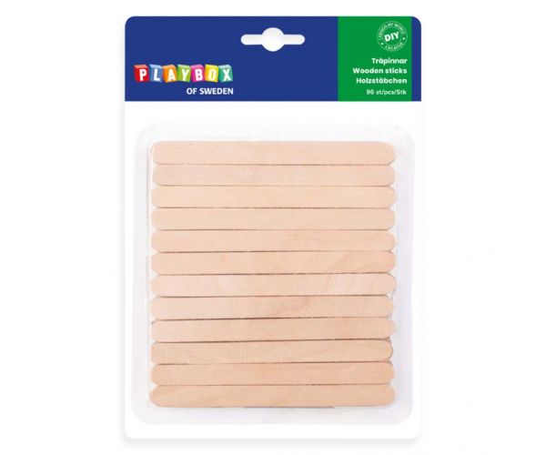 PlayBox: Dekorativne drvene štapiće zaobljenih rubova 110x10mm pakiranje od 96 komada
