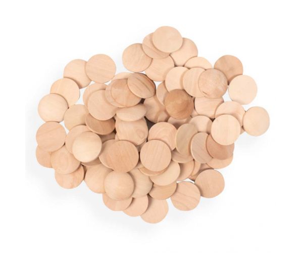 PlayBox: Drveni gumbi promjera 25 mm, set od 100 komada