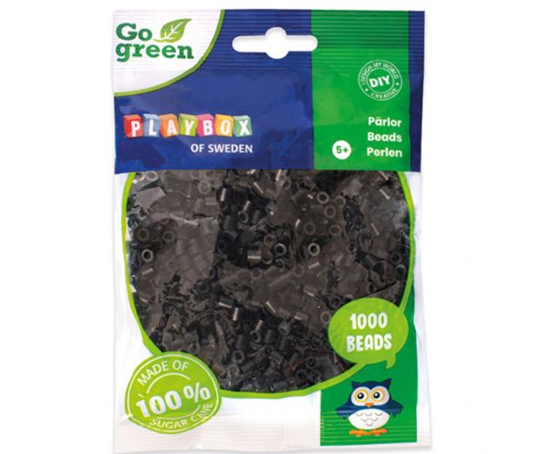 PlayBox: Go Green 5mm MIDI peglajuće perle, 1000 komada u crnoj boji