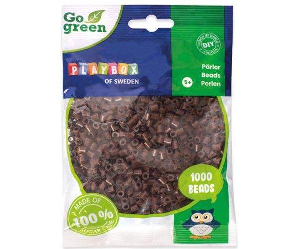 PlayBox: Go Green 5mm MIDI peglajuće perle, 1000 komada u smeđoj boji