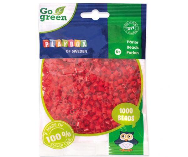 PlayBox: Go Green 5mm MIDI peglajuće perle u crvenoj boji, 1000 komada