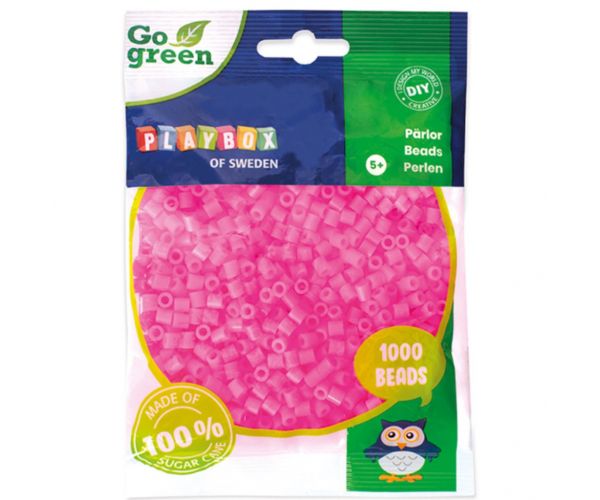 PlayBox: Go Green 5mm MIDI peglajuće perle u rozoj boji, 1000 komada