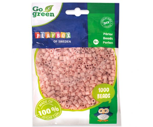 PlayBox: Go Green 5mm MIDI perle za peglanje, 1000 komada u svijetlo bež boji