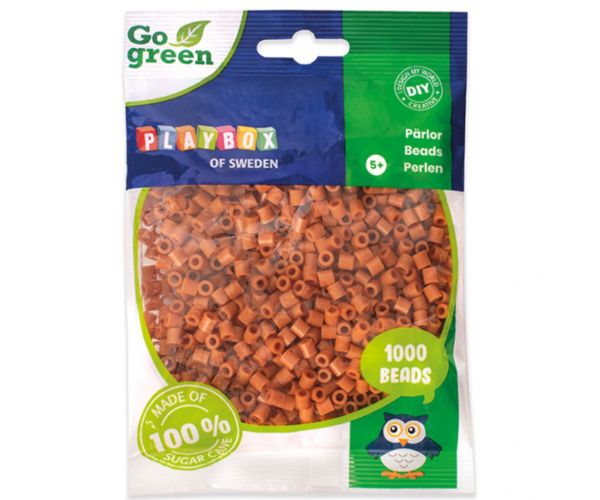 PlayBox: Go Green 5mm MIDI perle za peglanje, 1000 komada u svijetlo smeđoj boji