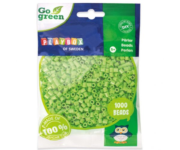 PlayBox: Go Green 5mm MIDI perle za peglanje, 1000 komada u svijetlo zelenoj boji