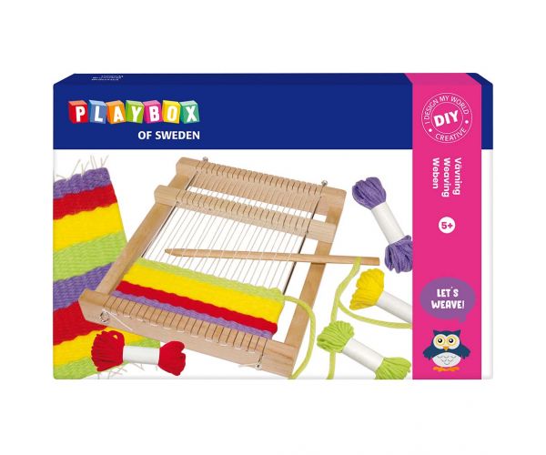 PlayBox: Kompletan set za tkanje s koncima i kvadratnim tkalačkim okvirom