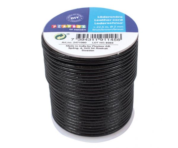 PlayBox: Kožni konopac 22,5m x 2mm u crnoj boji