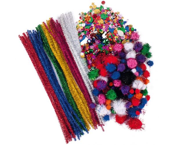 PlayBox: Kreativni set sa zrnim, pompomima i šljokicama, set od 2500 komada
