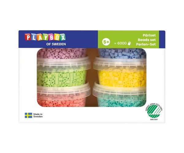 PlayBox: MIDI perle za peglanje od 5 mm u 6 pastelnih boja, 6000 komada