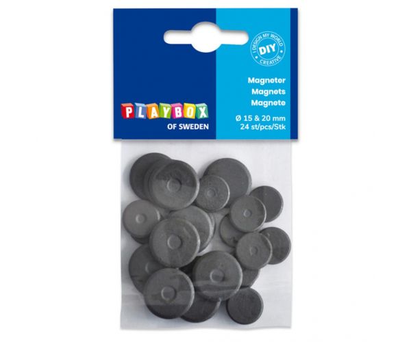 PlayBox: Magnetski diskovi 15-20mm, 24 komada