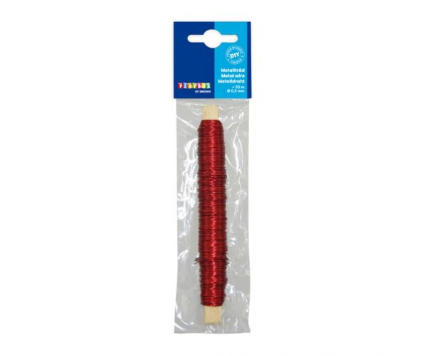 PlayBox: Metalna vezica crvene boje 0,5 mm 50 m